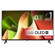 LG 55'' OLED AI B4 - 4K TV (2024), Edestäpäin katsottuna LG OLED TV, OLED B4, 11 Years of World Number 1 OLED Emblem ja alpha 8 4K AI processor logo., OLED55B46LA, thumbnail 1
