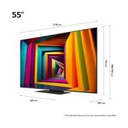 LG 55'' UHD AI UT91 - 4K TV (2024), Kokoyhteenveto näytön leveydestä, korkeudesta, kokonaiskorkeudesta jalustan kanssa, jalustan leveydestä ja jalustan syvyydestä, 55UT91006LA, thumbnail 2