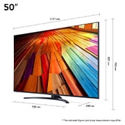 LG 50 tuuman LG UHD AI UT81 4K -Smart TV 2024, Edestä otettu kuva LG UHD TV, UT81 -televisiosta, 50UT81006LA, thumbnail 2