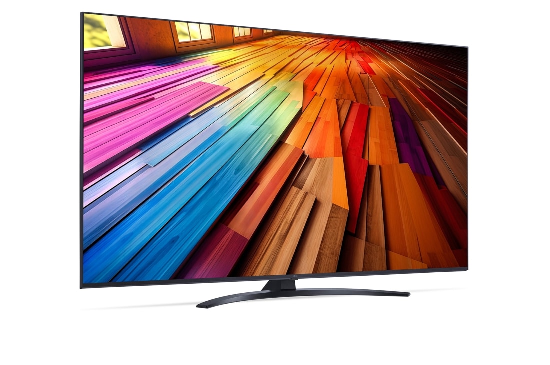 LG 50 tuuman LG UHD AI UT81 4K -Smart TV 2024, Loivasta kulmasta otettu vasemmalta otettu sivukuva LG UHD TV, UT81 -televisiosta, 50UT81006LA, thumbnail 3