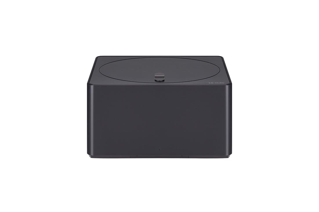 LG Maailman ensimmäinen 77 tuuman True Wireless LG OLED evo AI M4 -televisio 4K 144Hz videon- ja äänensiirrolla , Edestä otettu kuva Zero Connect Box -laitteesta, OLED77M49LA, thumbnail 7