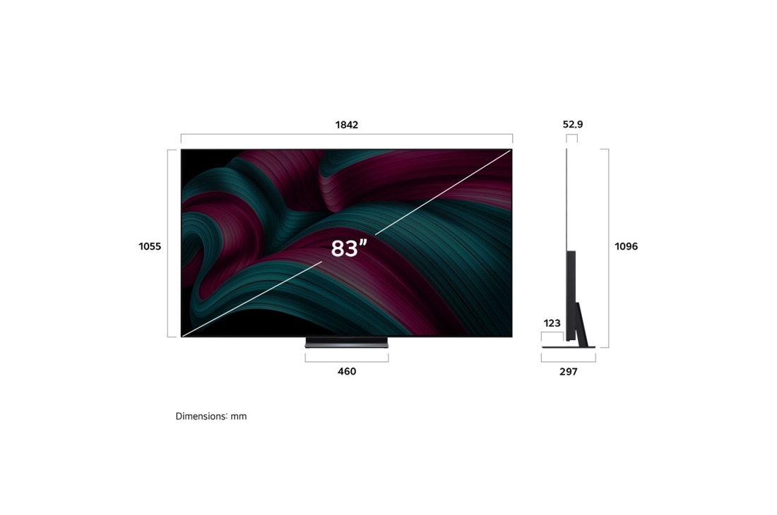 LG 83'' OLED evo AI C5 4K Smart TV 2025, OLED83C54LA, thumbnail 4