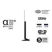 LG 83'' OLED AI B5 4K Smart TV 2025, Sivukuva LG OLED AI B5 4K -älytelevisiosta., OLED83B56LA, thumbnail 3