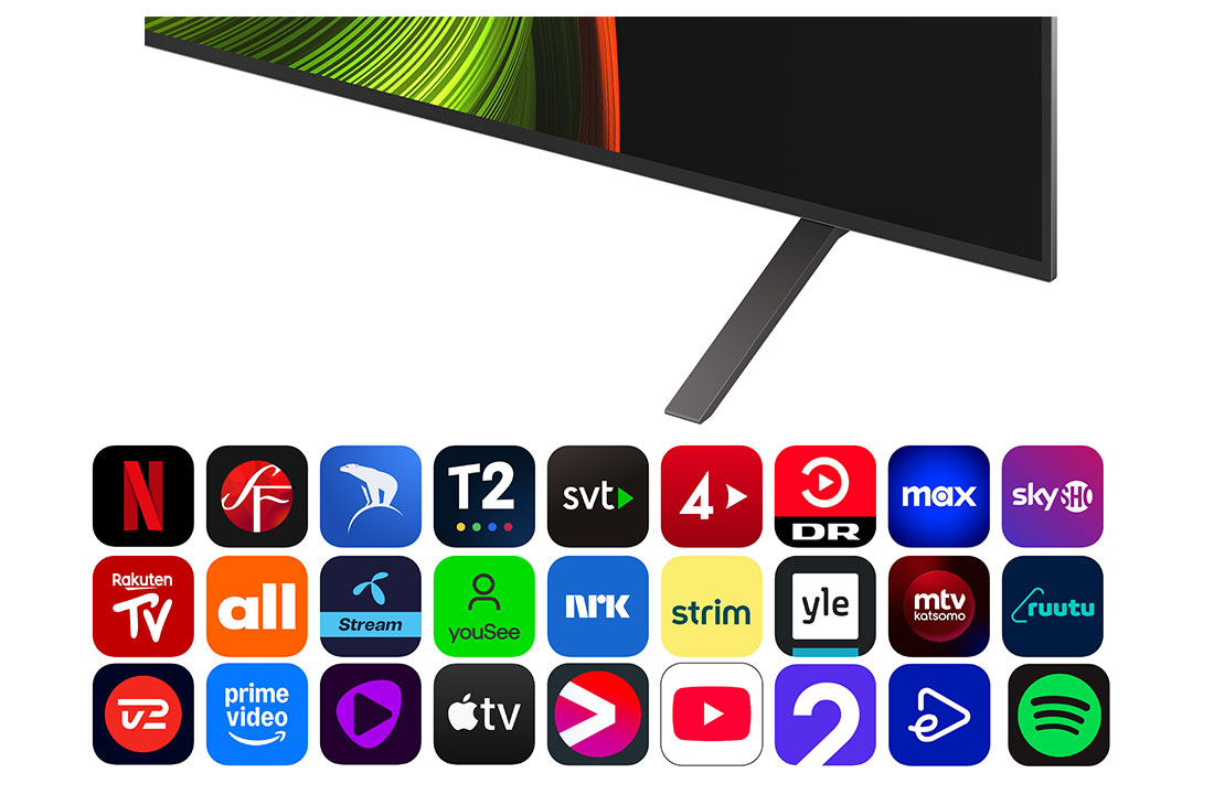 LG 77'' OLED AI B5 4K Smart TV 2025, alpha 8 AI Processor Gen2 -tekoälyprosessori loistaa violettina ja pinkkinä, ja siitä lähtee värikkäitä valopalloja. Otsikossa lukee, kuinka prosessori tuottaa 4K-laatua, upeita värejä ja kirkkautta. , OLED77B56LA, thumbnail 5