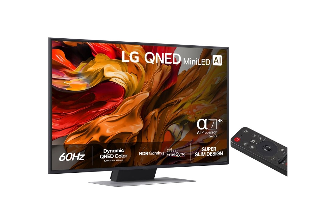 LG 50'' QNED AI QNED87 4K Smart TV 2025, 50 tuuman LG QNED evo AI QNED85 MiniLED 4K -älytelevisio 2025, 50QNED87A6D, thumbnail 2