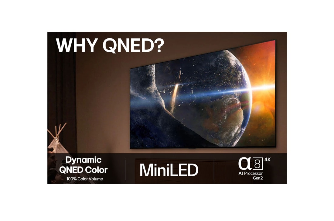 LG 50'' QNED AI QNED87 4K Smart TV 2025, 50 tuuman LG QNED evo AI QNED85 MiniLED 4K -älytelevisio 2025, 50QNED87A6D, thumbnail 8