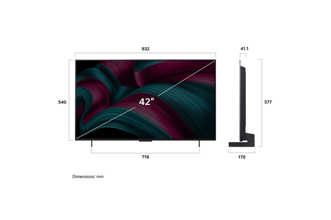LG 42'' OLED evo AI C5 4K Smart TV 2025, OLED42C54LA, thumbnail 4