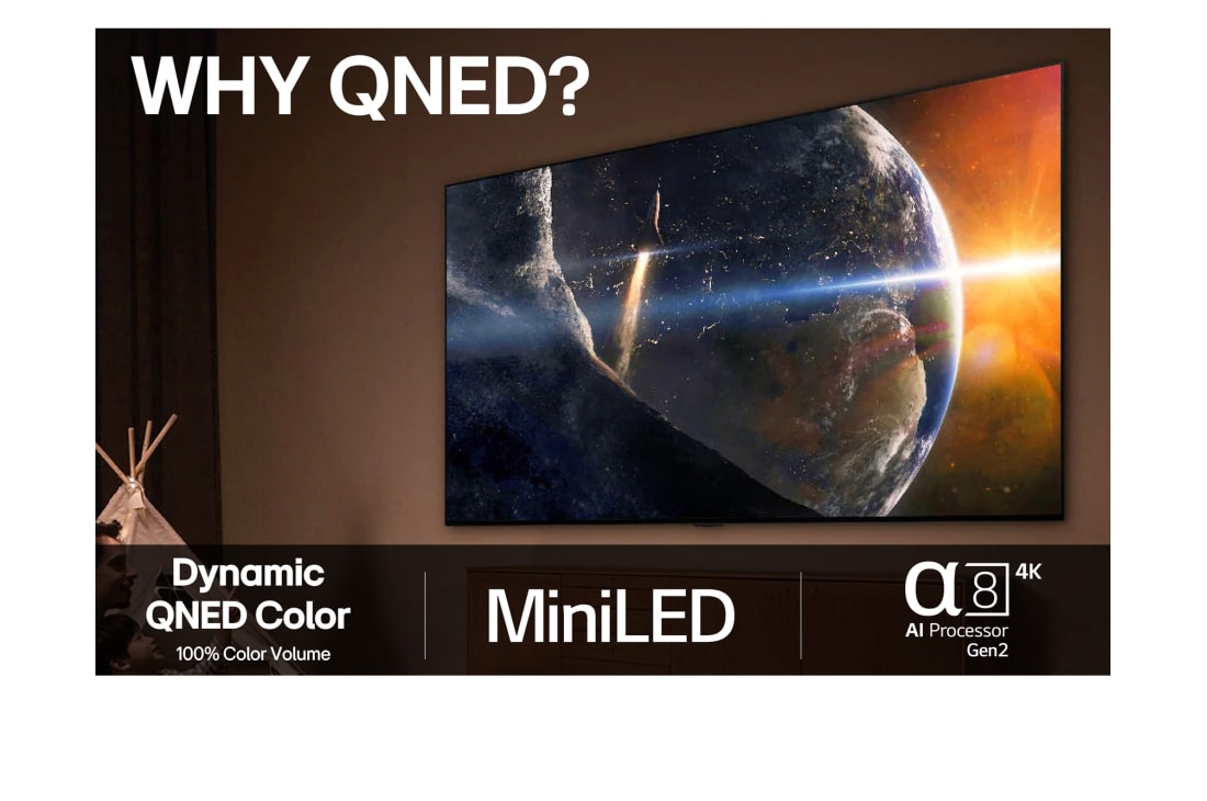 LG 43'' QNED AI QNED87 4K Smart TV 2025, 43 tuuman LG QNED evo AI QNED87 4K -älytelevisio 2025, 43QNED87A6D, thumbnail 8