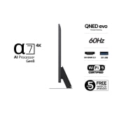 LG 43'' QNED AI QNED87 4K Smart TV 2025, 43 tuuman LG QNED evo AI QNED87 4K -älytelevisio 2025, 43QNED87A6D, thumbnail 3