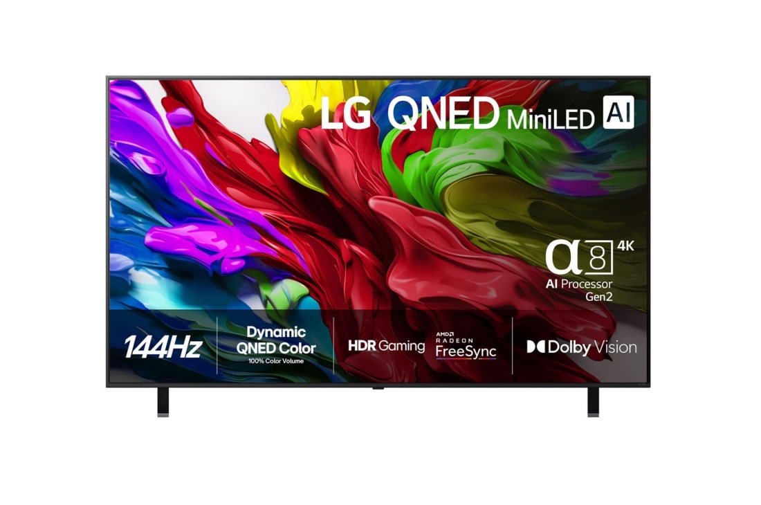 LG 65 tuuman LG QNED AI QNED85 MiniLED 4K -älytelevisio 2025, front, 65QNED85A6C