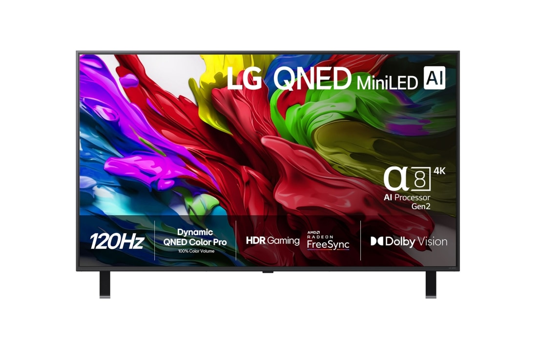 LG 55 tuuman LG QNED AI QNED85 MiniLED 4K -älytelevisio 2025, front, 55QNED85A6C