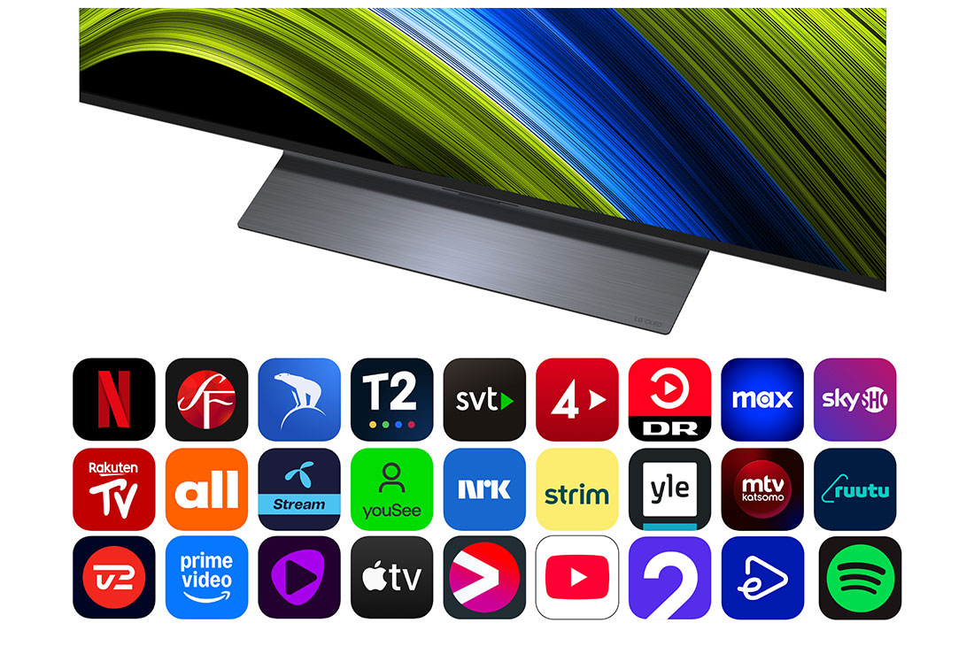 LG 55'' OLED evo AI C5 Pro 4K Smart TV 2025, Edestä ja sivulta otetut kuvat LG OLED evo AI C5 4K -älytelevisiosta, joista näkyy sen pituus, leveys, korkeus ja syvyys., OLED55C5ELB, thumbnail 4