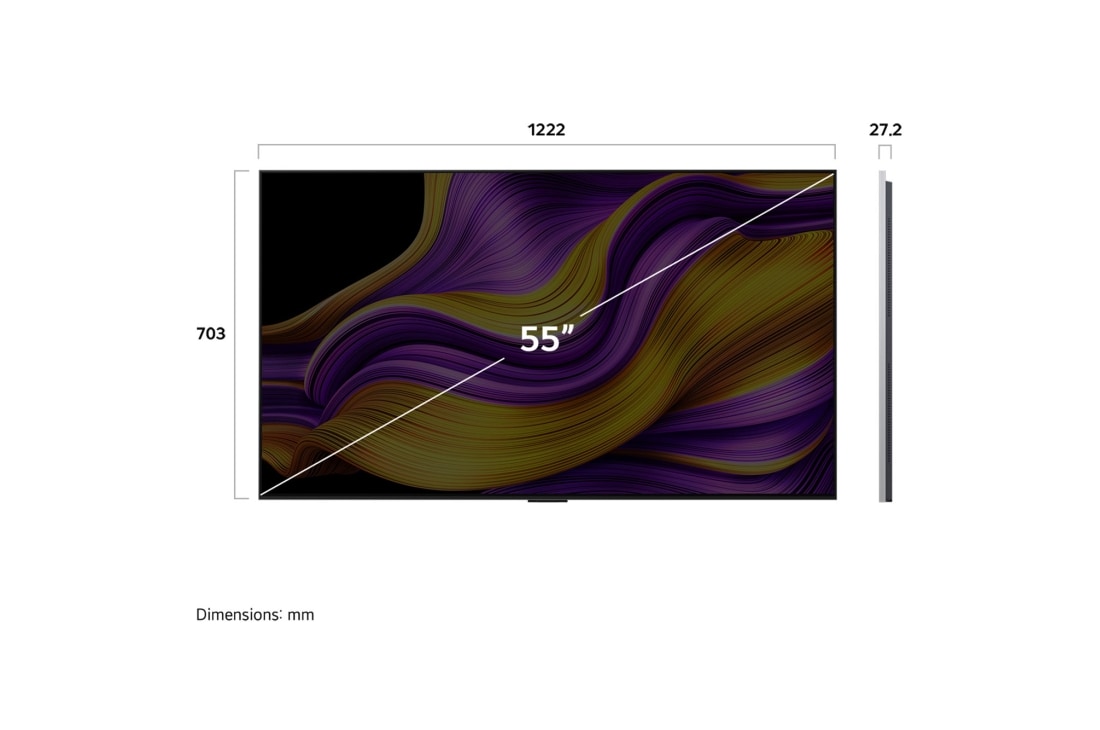 LG 55'' OLED evo AI G5 4K Smart TV 2025, Dimension , OLED55G54LW, thumbnail 4
