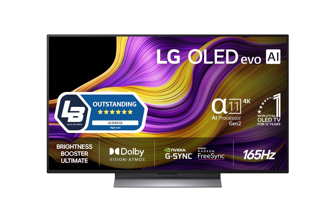 LG 48 tuuman LG OLED evo AI G5 4K -älytelevisio 2025, Etunäkymä, OLED48G56LS