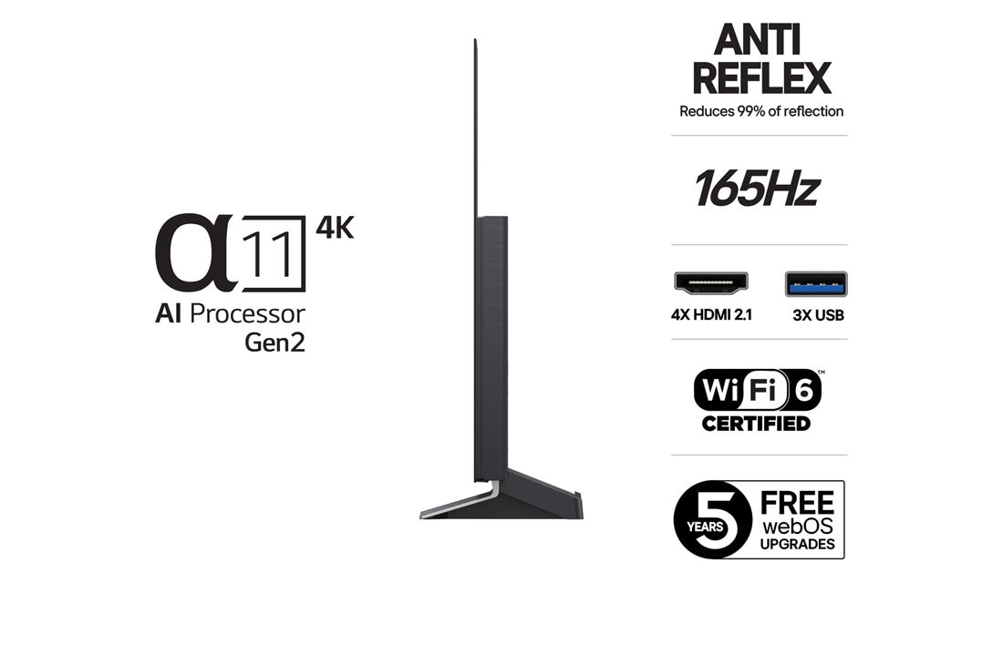 LG 48'' OLED evo AI G5 4K Smart TV 2025, Sivunäkymä, OLED48G56LS, thumbnail 3
