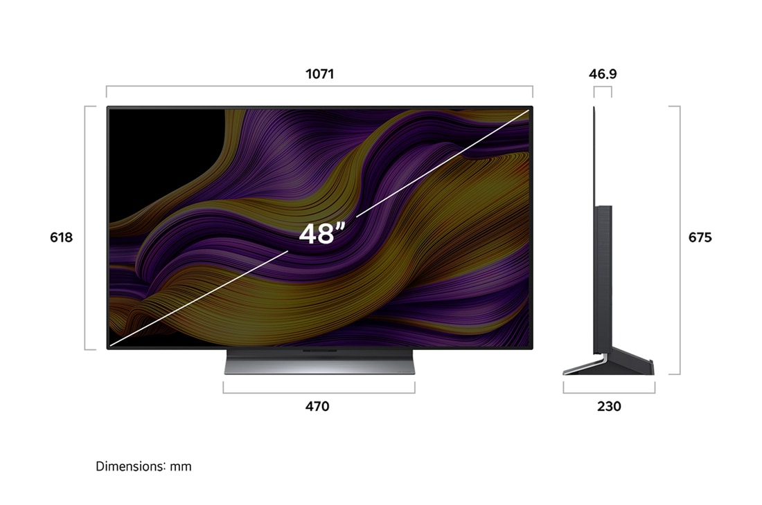 LG 48'' OLED evo AI G5 4K Smart TV 2025, ulottuvuusnäkymä, OLED48G56LS, thumbnail 4