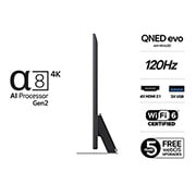LG 55'' QNED MiniLED AI QNED87 4K Smart TV 2025, 55 tuuman LG QNED evo AI QNED87 4K -älytelevisio 2025, 55QNED87A6B, thumbnail 3