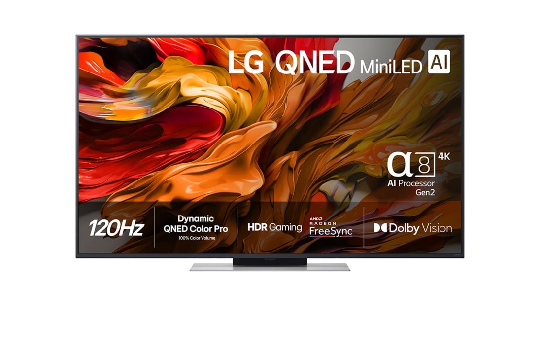 LG 55 tuuman LG QNED MiniLED AI QNED87 4K -älytelevisio 2025, 55 tuuman LG QNED evo AI QNED87 4K -älytelevisio 2025, 55QNED87A6B
