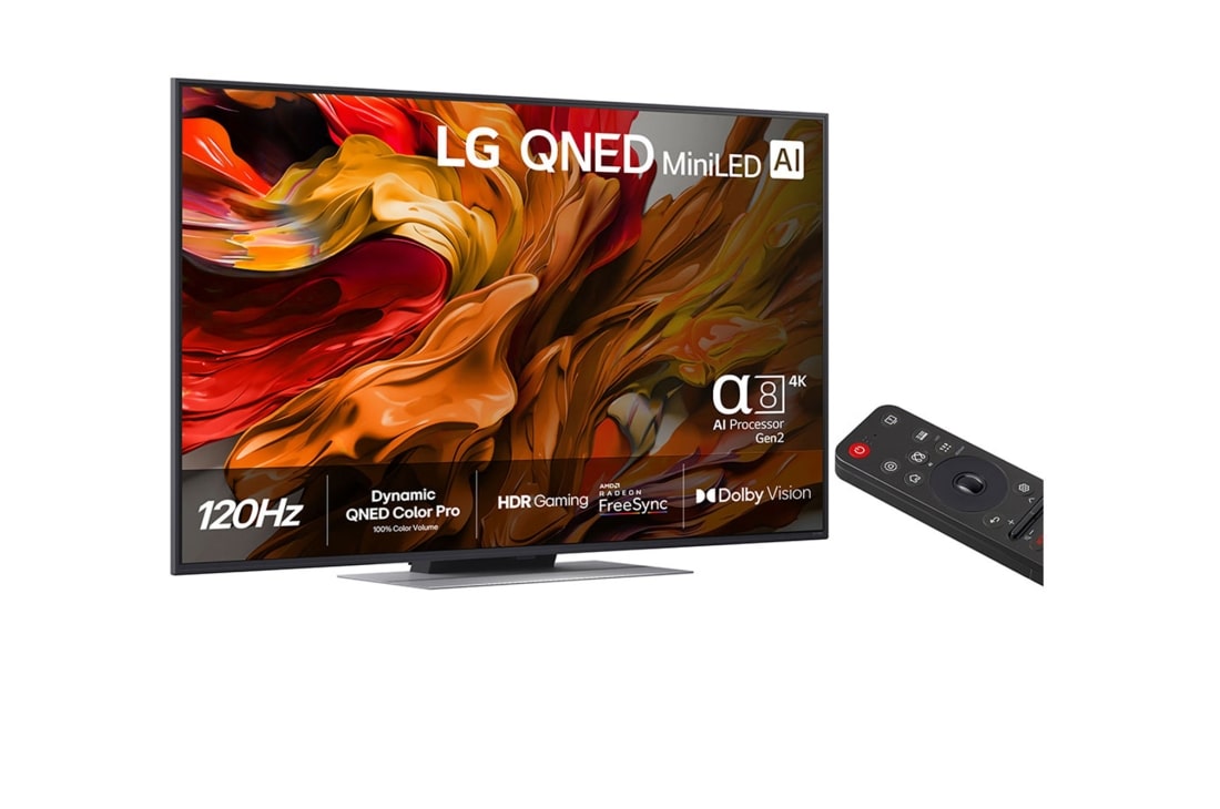 LG 55'' QNED MiniLED AI QNED87 4K Smart TV 2025, 55 tuuman LG QNED evo AI QNED87 4K -älytelevisio 2025, 55QNED87A6B, thumbnail 2