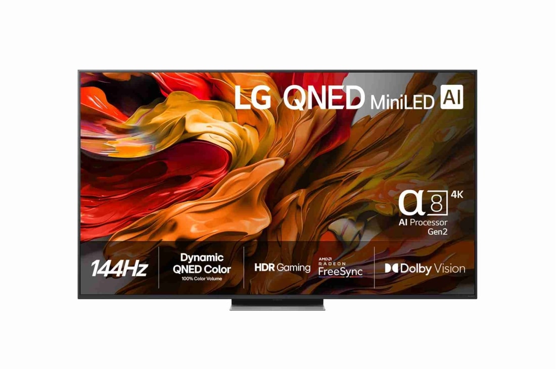 LG 75 tuuman LG QNED MiniLED AI QNED87 4K -älytelevisio 2025, 75 tuuman LG QNED evo AI QNED87 4K -älytelevisio 2025, 75QNED87A6B