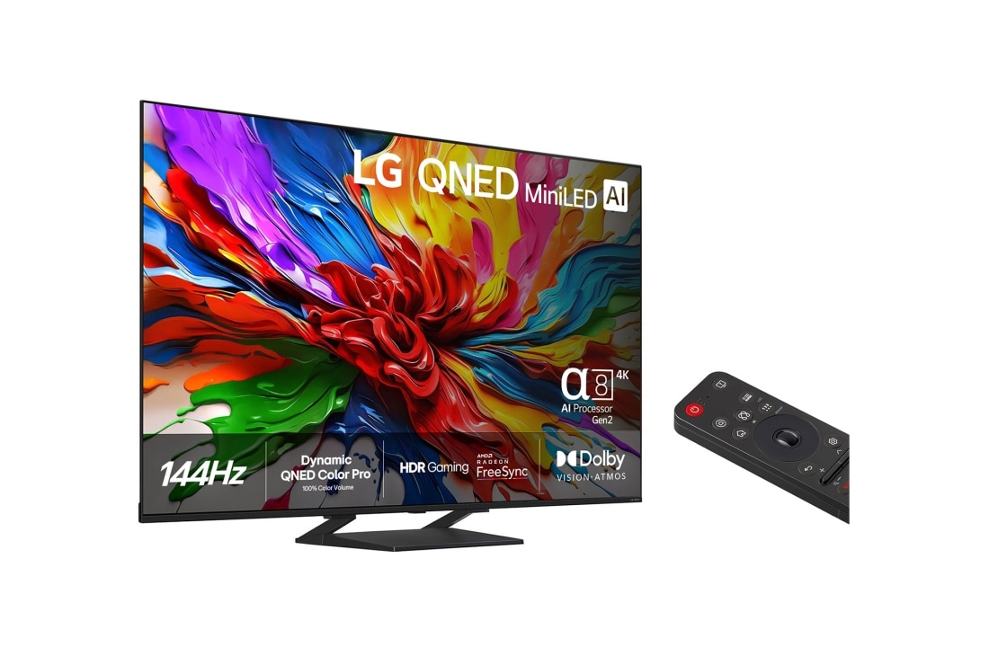 LG 75'' QNED MiniLED AI QNED93 4K Smart TV 2025, Right View, 75QNED93A6A, thumbnail 2