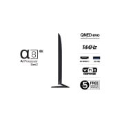 LG 65'' QNED MiniLED AI QNED93 4K Smart TV 2025, Side View, 65QNED93A6A, thumbnail 3
