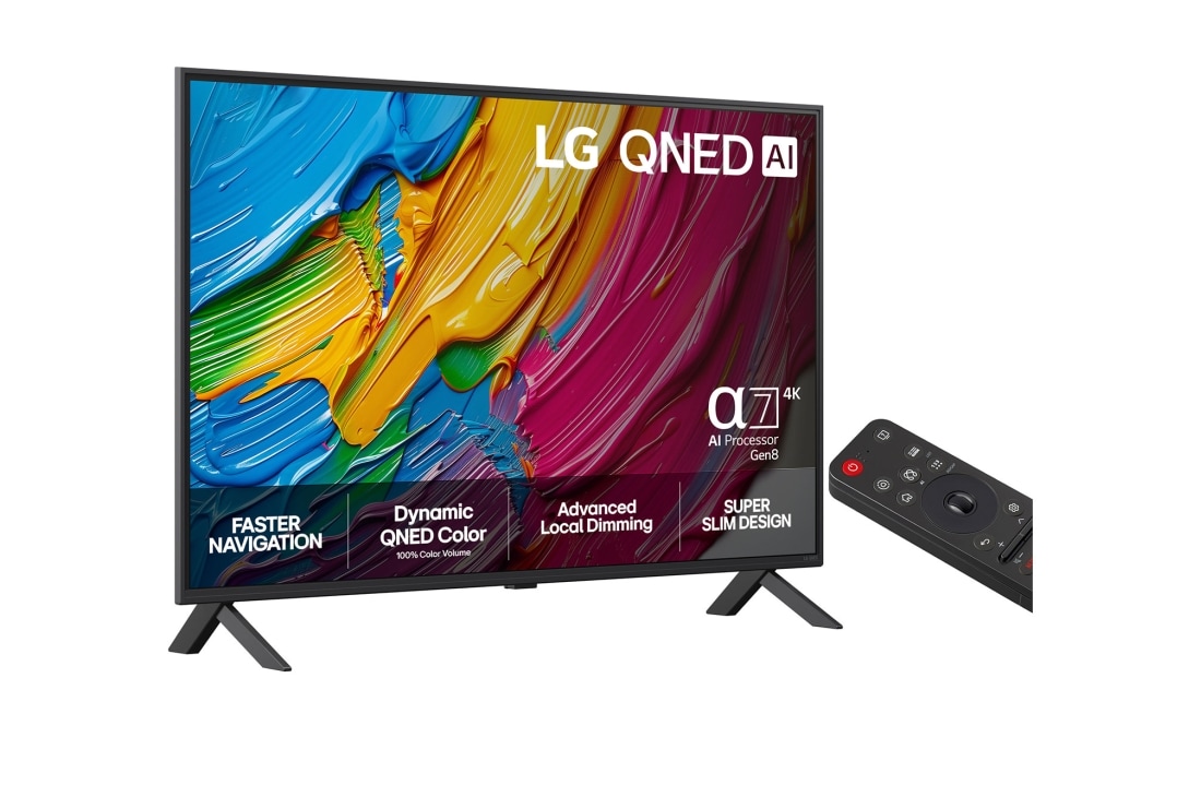 LG 43'' QNED AI QNED8E 4K Smart TV 2025, 43 tuuman LG QNED AI QNED8E 4K -älytelevisio 2025, 43QNED8EA6B, thumbnail 2