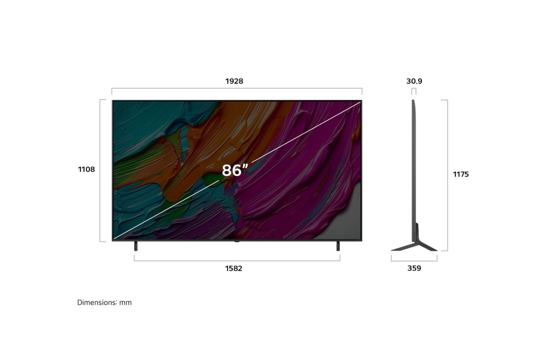 LG 86'' QNED AI QNED8E 4K Smart TV 2025, 86 tuuman LG QNED AI QNED8E 4K -älytelevisio 2025, 86QNED8EA6B, thumbnail 4