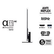 LG 55'' OLED evo AI G5 4K Smart TV 2025, Sivunäkymä, OLED55G56LS, thumbnail 3