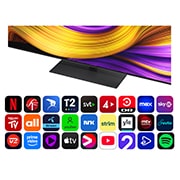 LG 55'' OLED evo AI G5 4K Smart TV 2025, lähikuva stand, OLED55G56LS, thumbnail 5