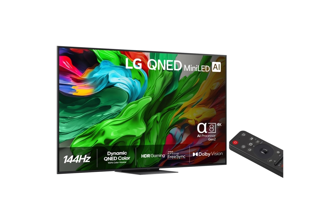 LG 75'' QNED MiniLED AI QNED86 4K Smart TV 2025, right, 75QNED86A6A, thumbnail 2