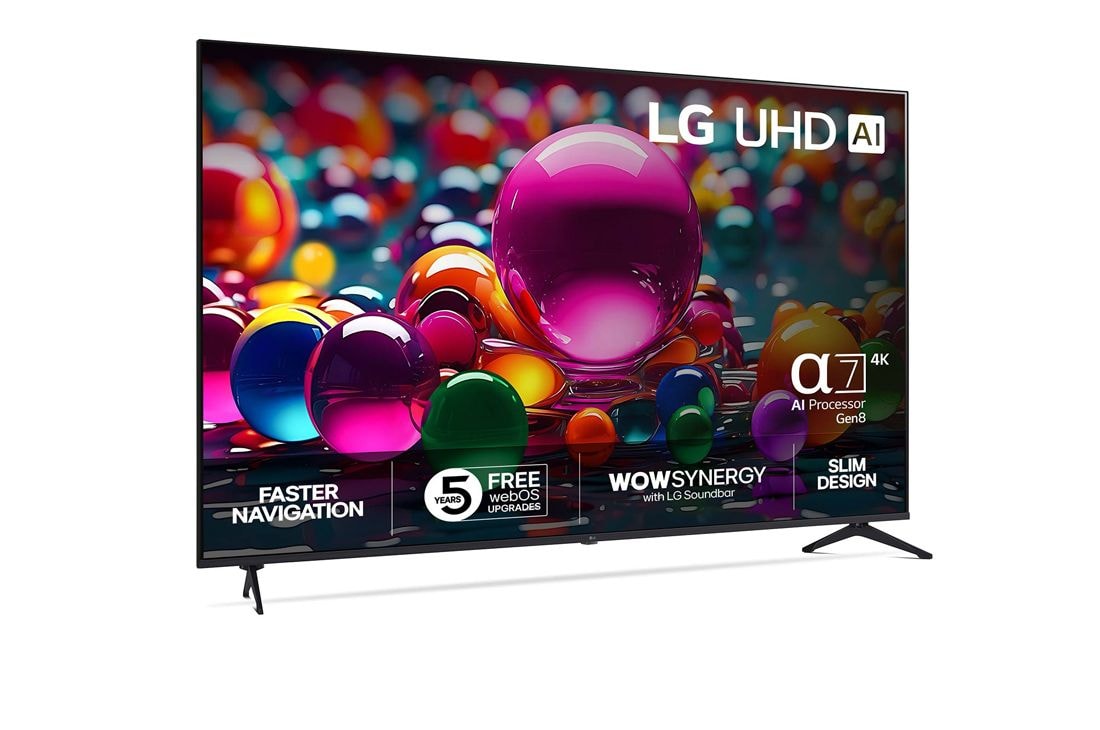 LG 75'' UHD AI UA75 4K Smart TV 2025, Right View, 75UA75006LA, thumbnail 2