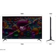 LG 75'' UHD AI UA75 4K Smart TV 2025, Dimension view, 75UA75006LA, thumbnail 4