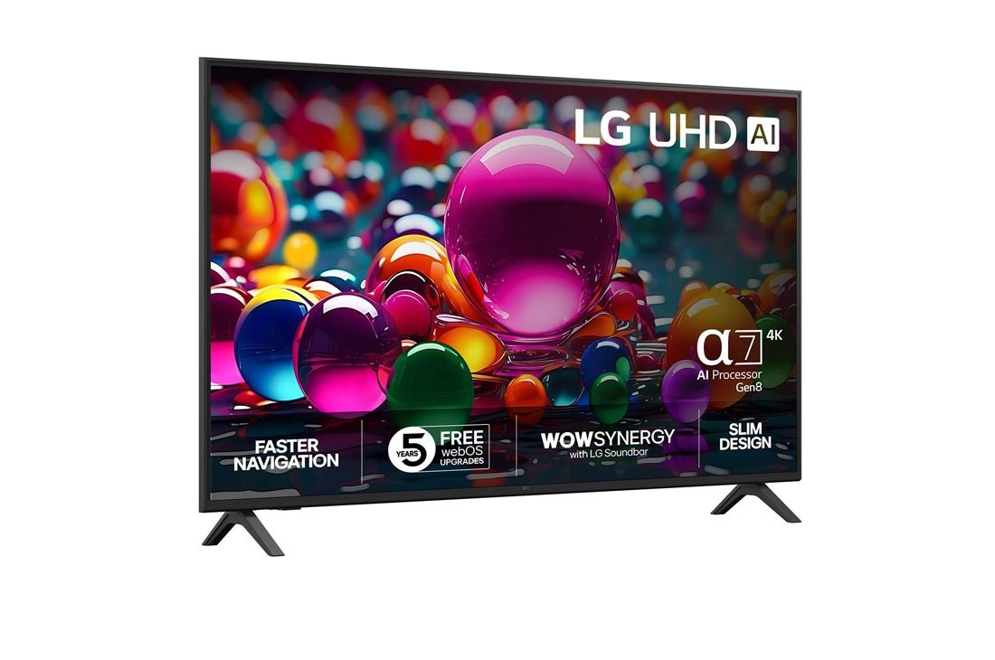 LG 65'' UHD AI UA75 4K Smart TV 2025, Right View, 65UA75006LA, thumbnail 2