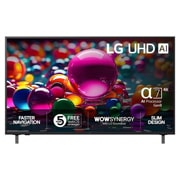 LG 65'' UHD AI UA75 4K Smart TV 2025, Front view, 65UA75006LA, thumbnail 1