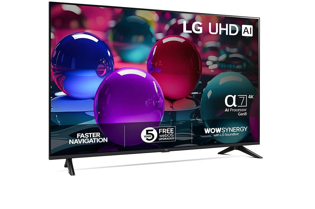 LG 50'' UHD AI UA73 4K Smart TV 2025, Takaa otettu kuva LG UHD UA73 TV -televisiosta., 50UA73006LA, thumbnail 2