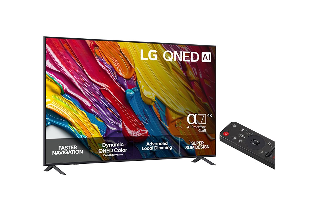 LG 86''  QNED AI QNED82 4K Smart TV 2025, 86 tuuman LG QNED AI QNED82 4K -älytelevisio 2025, 86QNED82A6B, thumbnail 2