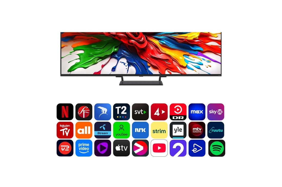 LG 85'' QNED MiniLED AI QNED93 4K Smart TV 2025, 3D-hologrammikukka useissa eri väreissä ja sävyissä mustaa taustaa vasten. Kuvan tarkkuus ja yksityiskohdat osoittavat QNED MiniLEDin kyvyn tuottaa kuvaa, jonka väri, kirkkaus ja kontrasti ovat poikke, 85QNED93A6A, thumbnail 7