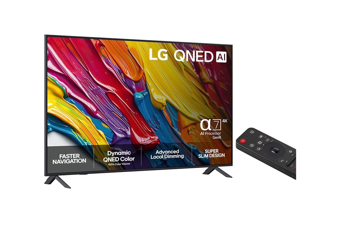 LG 75''  QNED AI QNED82 4K Smart TV 2025, 75 tuuman LG QNED AI QNED82 4K -älytelevisio 2025, 75QNED82A6B, thumbnail 2