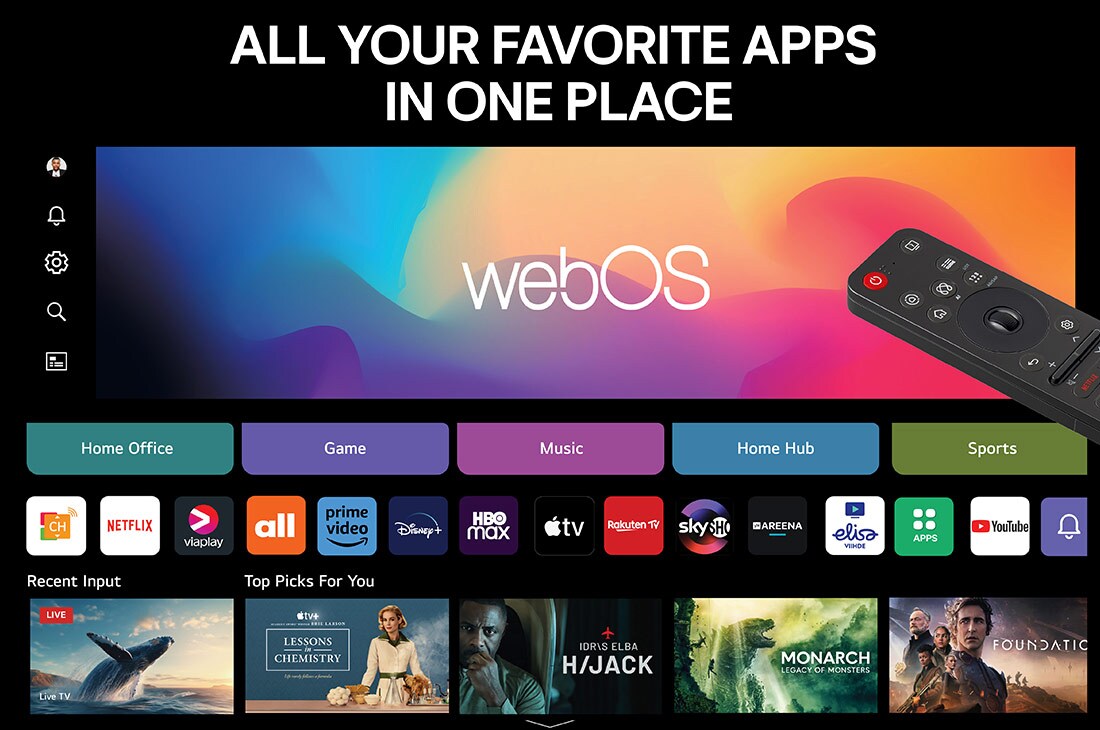 LG 75''  QNED AI QNED82 4K Smart TV 2025, 75 tuuman LG QNED AI QNED82 4K -älytelevisio 2025, 75QNED82A6B, thumbnail 6