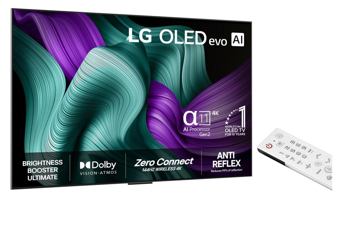 LG 77 tuuman LG OLED evo M5 4K -älytelevisio 2025, Zero Connect Box ja sen vastaavat mitat millimetreinä. , OLED77M59LA, thumbnail 2