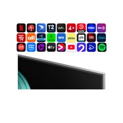 LG 77 tuuman LG OLED evo M5 4K -älytelevisio 2025, LG OLED M5 TV:n näytöllä näkyy luolan sisäosa ja näkymä taivaalle. Teksti kertoo siitä, miten yksityiskohdat ovat vaikuttavia ja osoittavat 4K-laatuisen alkuperäisen visuaalisuuden. , OLED77M59LA, thumbnail 4