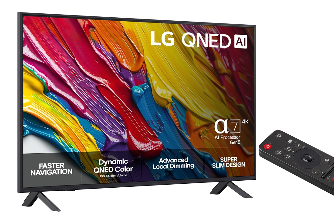 LG 50''  QNED AI QNED82 4K Smart TV 2025, 50 tuuman LG QNED AI QNED82 4K -älytelevisio 2025, 50QNED82A6B, thumbnail 2