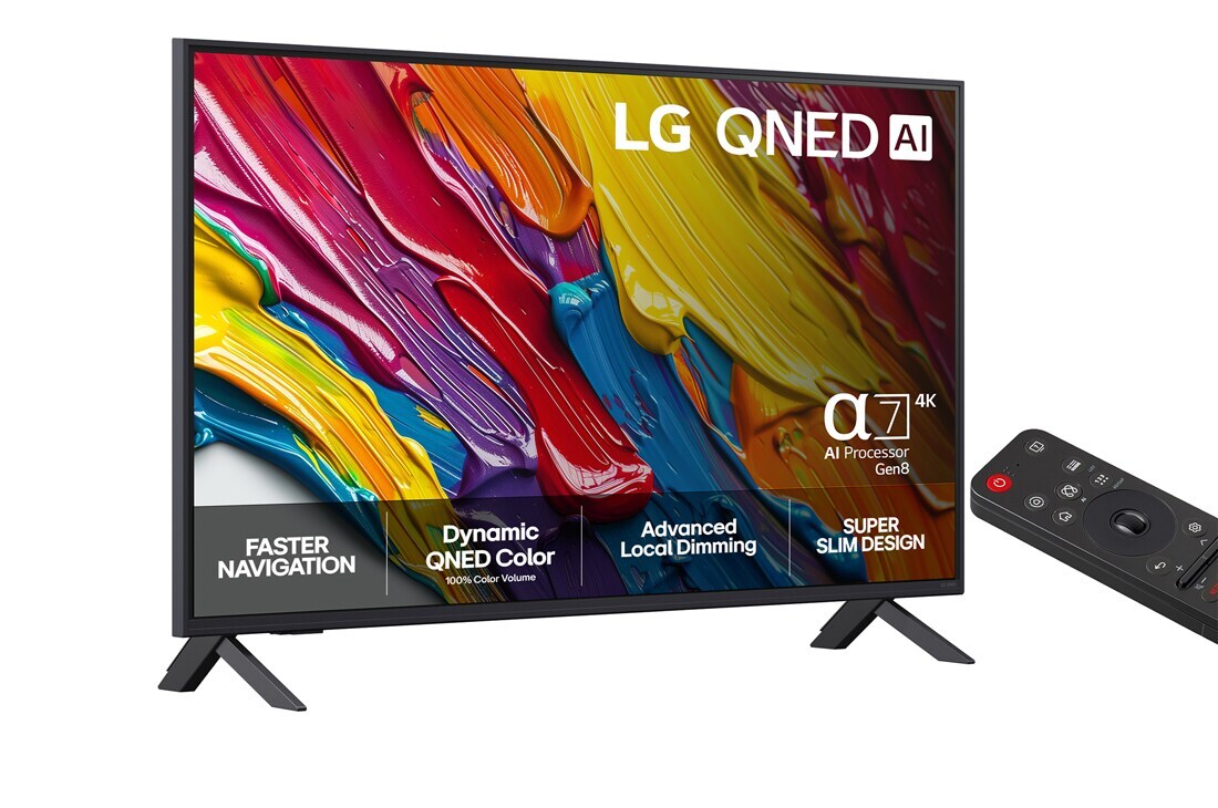 LG 43''  QNED AI QNED82 4K Smart TV 2025, 43 tuuman LG QNED AI QNED82 4K -älytelevisio 2025, 43QNED82A6B, thumbnail 2