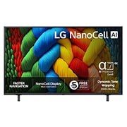LG 50'' NanoCell AI NANO80 4K Smart TV 2025, front, 50NANO80A6B, thumbnail 1