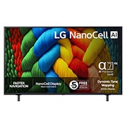 LG 55'' NanoCell AI NANO80 4K Smart TV 2025, front, 55NANO80A6B, thumbnail 1