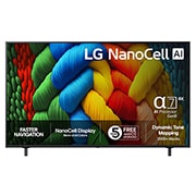 LG 65'' NanoCell AI NANO80 4K Smart TV 2025, front, 65NANO80A6B, thumbnail 1