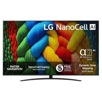 86 tuuman LG NanoCell AI NANO81 4K -älytelevisio 20251