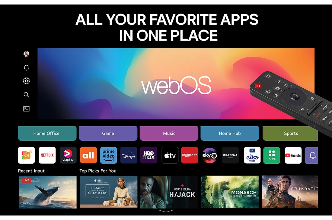 LG 55'' UHD AI UA74 4K Smart TV 2025, all your favorite apps in one place, 55UA74006LB, thumbnail 5