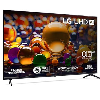LG 75'' UHD AI UA74 4K Smart TV 2025, Right View, 75UA74006LB, thumbnail 2